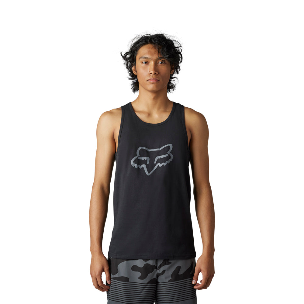 FOX FOXHEAD PREMIUM TANK [BLACK/BLACK] — RidersOutlet