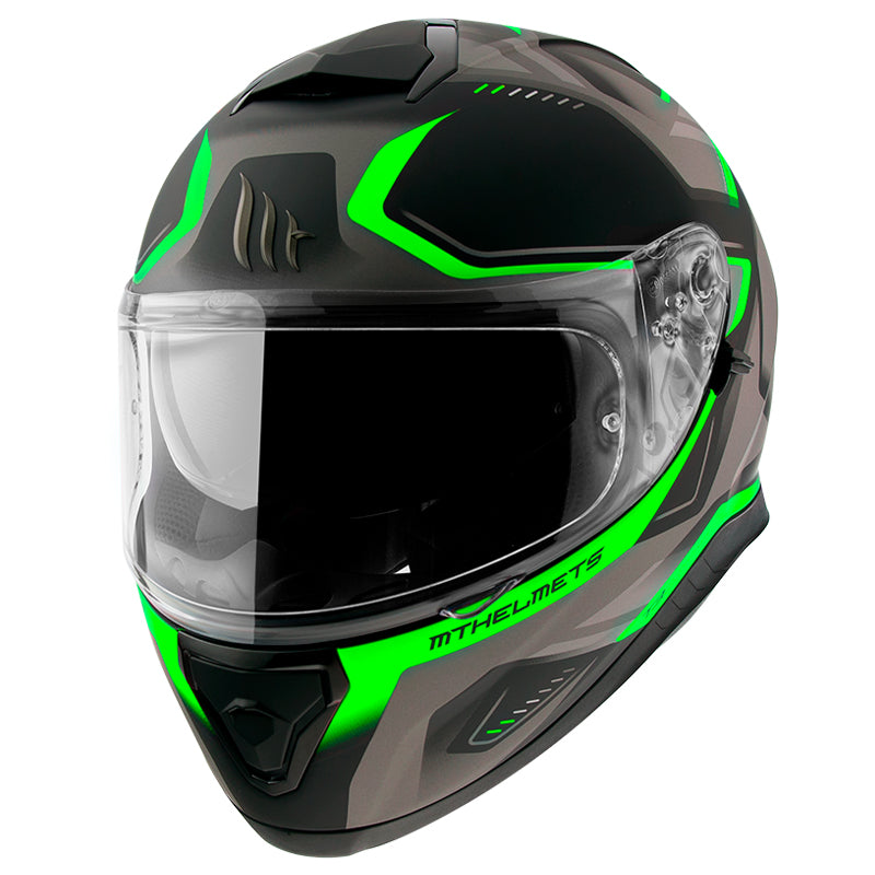 green mt helmets MT THUNDER 3 SV TURBINE [MATT FLURO GREEN] 56 S — RidersOutlet