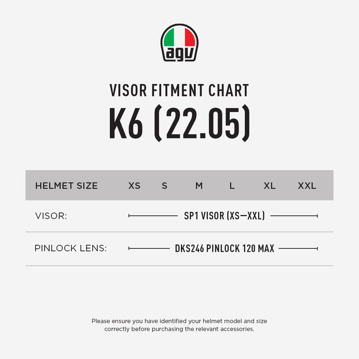 agv helmet size chart K1 S Lyzard Matte Black/Gray/Red L Wind protector Double D retention system 5 AGV Pista GP RR Performante