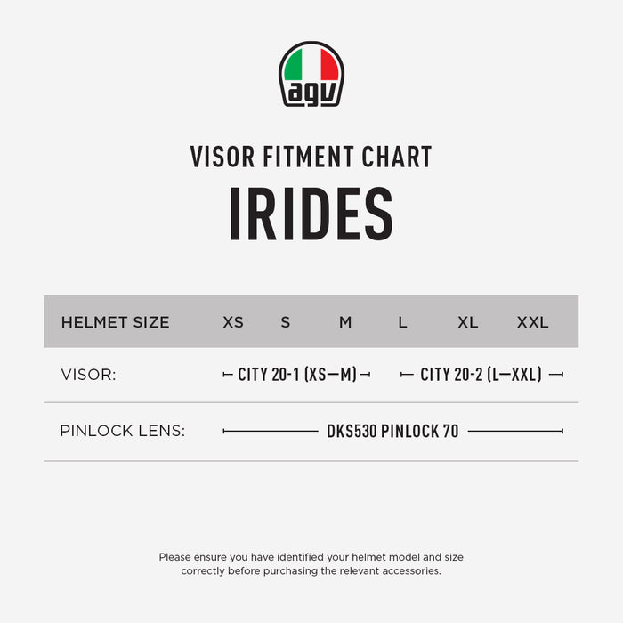 AGV IRIDES VISOR & PINLOCK FITMENT
