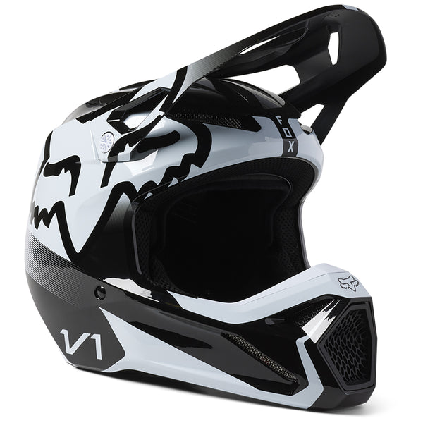 FOX YOUTH V1 LEED HELMET MIPS ECE [BLACK/WHITE] — RidersOutlet