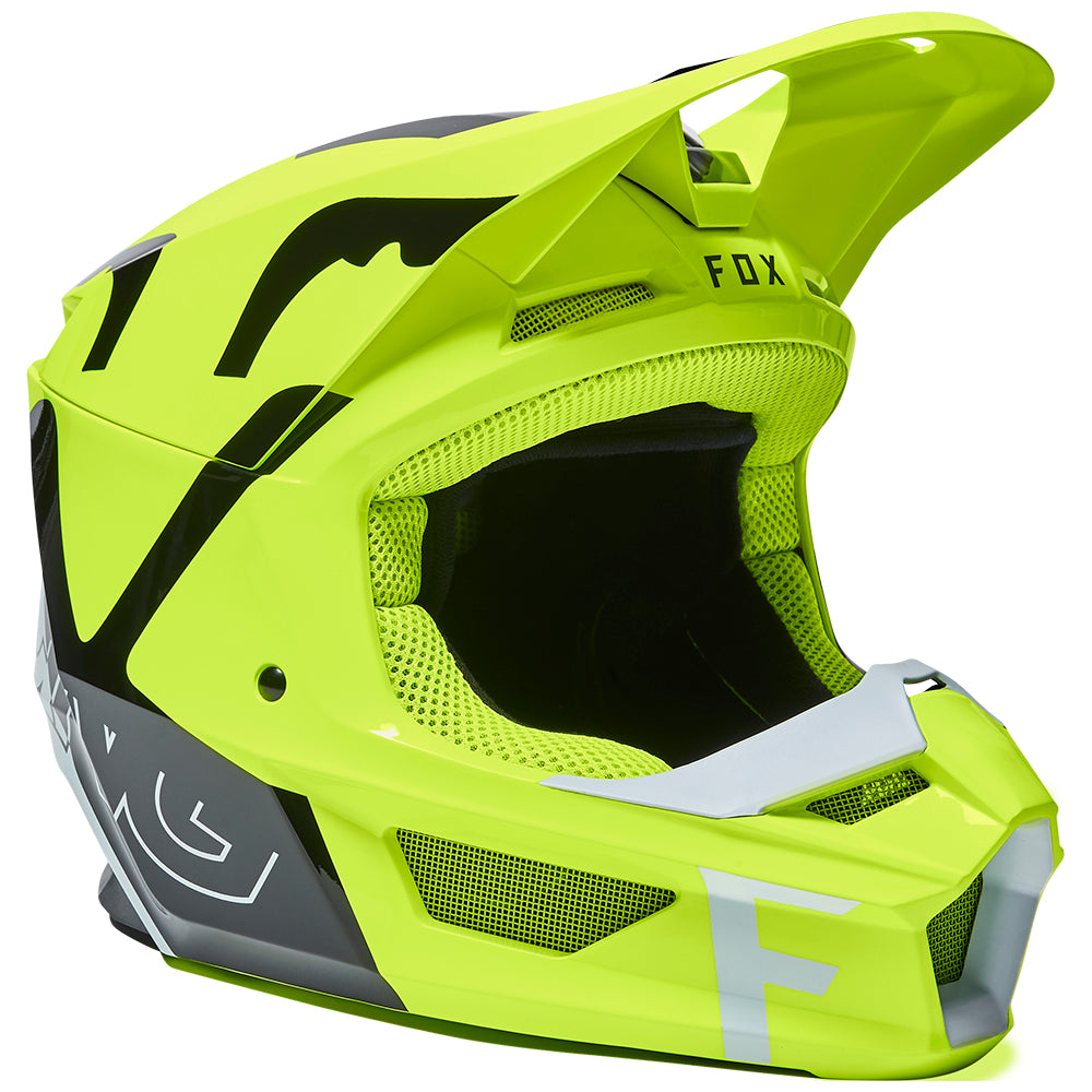 Yellow Fox V1 Mvrs Helmet FOX V1 Motif 2019 Yellow Helmet · Motocard