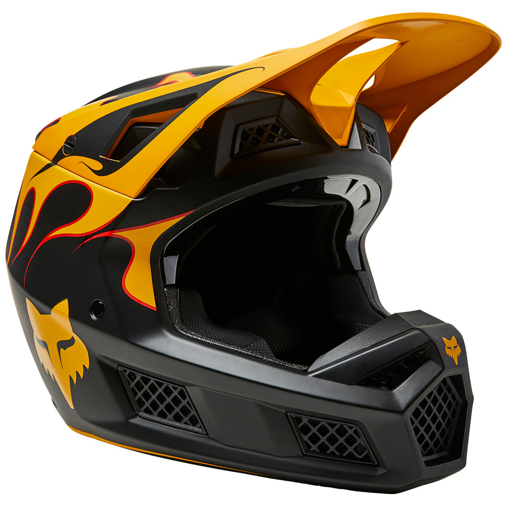 FOX V3 RS SUPR TRIK HELMET ECE [BLACK/YELLOW] — RidersOutlet